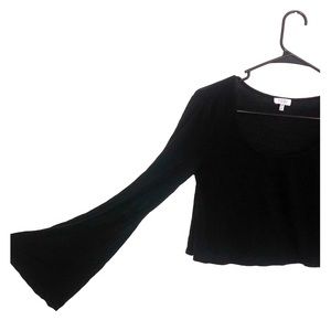 Black Light crop top with bell sleeves